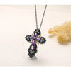 Amethyst Multicolor Cross (925 Sterling) Necklace