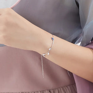 Elegant Crane (Silver/Blue) 925 Sterling Bracelet