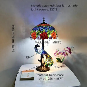 Tiffany European (Peacock) Table Lamp