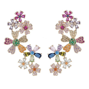 Romantic Crystal Flower Earrings