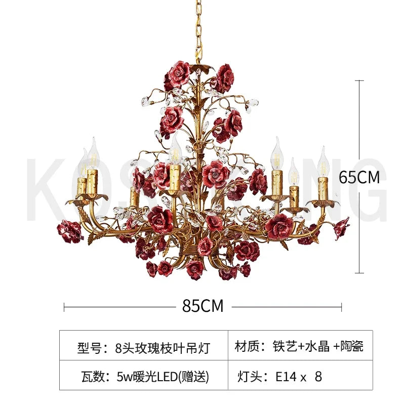 Vintage French-Rose Chandelier