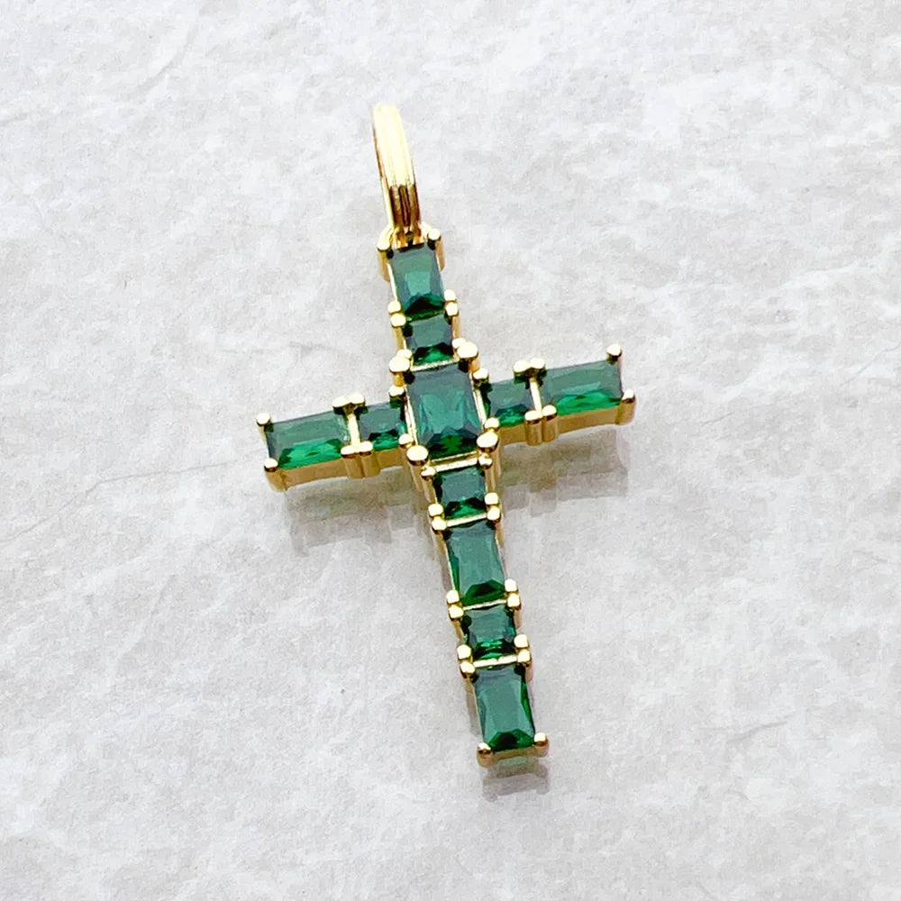 Green (925 Sterling) Cross Pendant