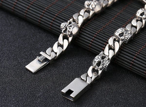 Retro Skull S925 Sterling Bracelet