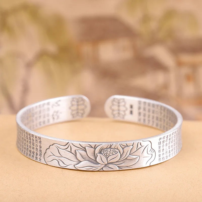 Lotus (Sterling Silver) Bangle/Bracelet