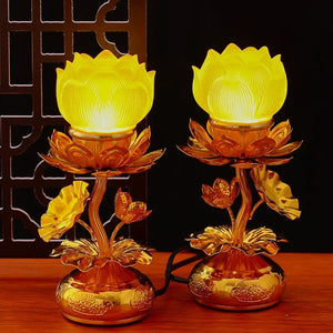 Lotus Buddha (LED) Lamps (pair)
