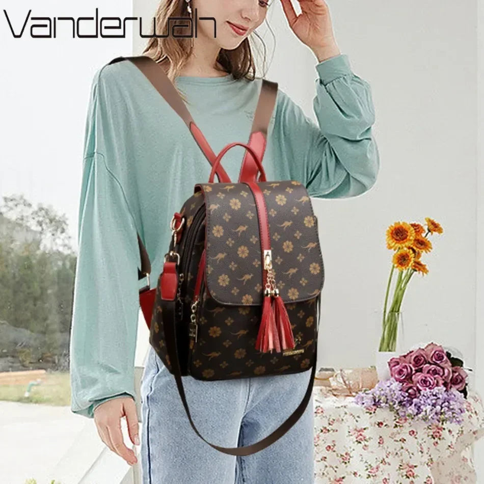 Leather Ladies (Kangaroo/Design) Backpack