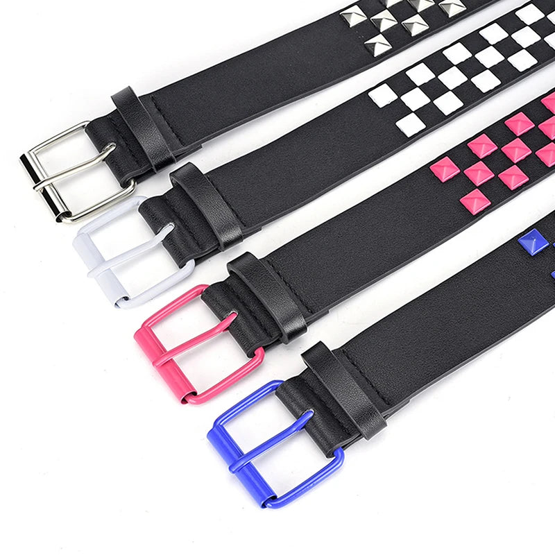 Checker Style Leather Belts