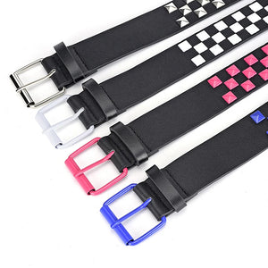 Checker Style Leather Belts