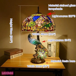 Tiffany European (Peacock) Table Lamp