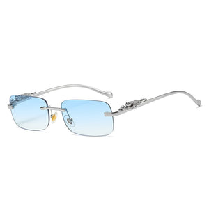 Leopard Frame - Rimless Rectangle Sunglasses