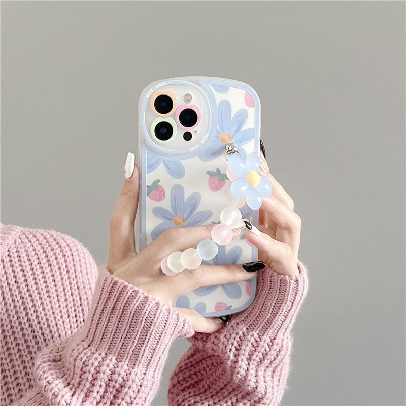 Cute Pearl Flower - Wrist Phone Cases