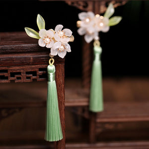 Flower Tassel (Oriental) Hair Clips