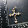 Cross Sapphire (925 Sterling Silver) Necklace
