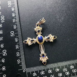 Cross Sapphire (925 Sterling Silver) Necklace