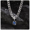 Cuban (Blue Stone) Stainless Necklace