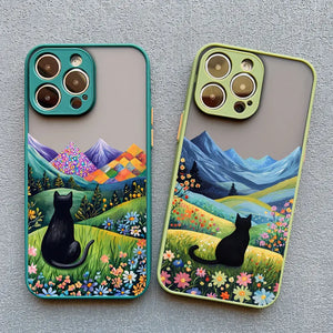 Black Cat/Landscape iPhone Cases