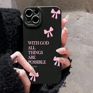 Pink Bow (God Love) iPhone Cases