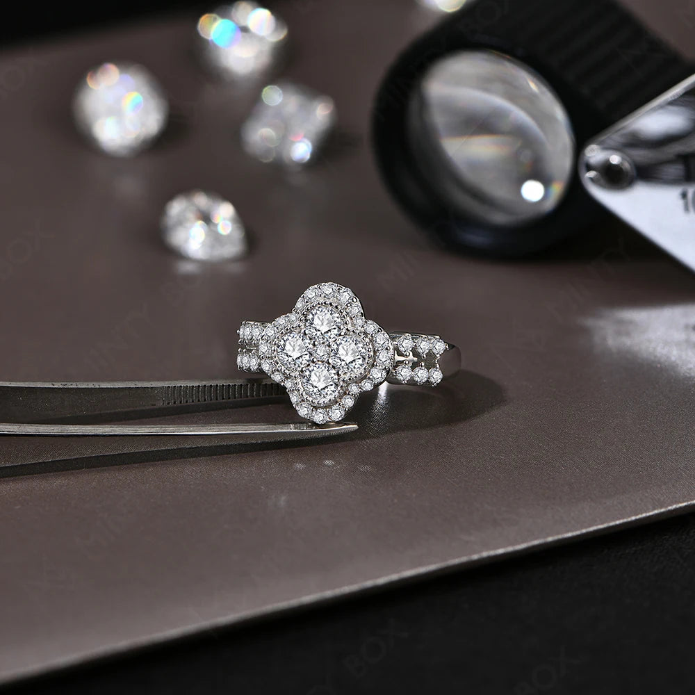 Moissanite 18k White Gold/Sterling Diamond Ring