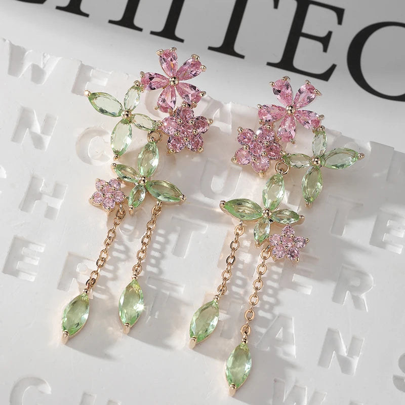 Sweet Pink Flower Earrings