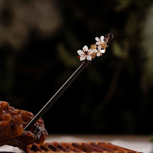 Wooden Moon/Flower Hair Sticks