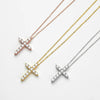 Moissanite/Diamond Cross Necklace (18k Certificate)