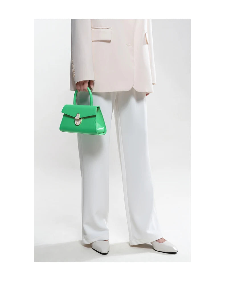 BAFELLI Mini Green Leather Handbag