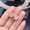 Rose Quartz Heart-shaped Earrings (S925 Sterling Silver)