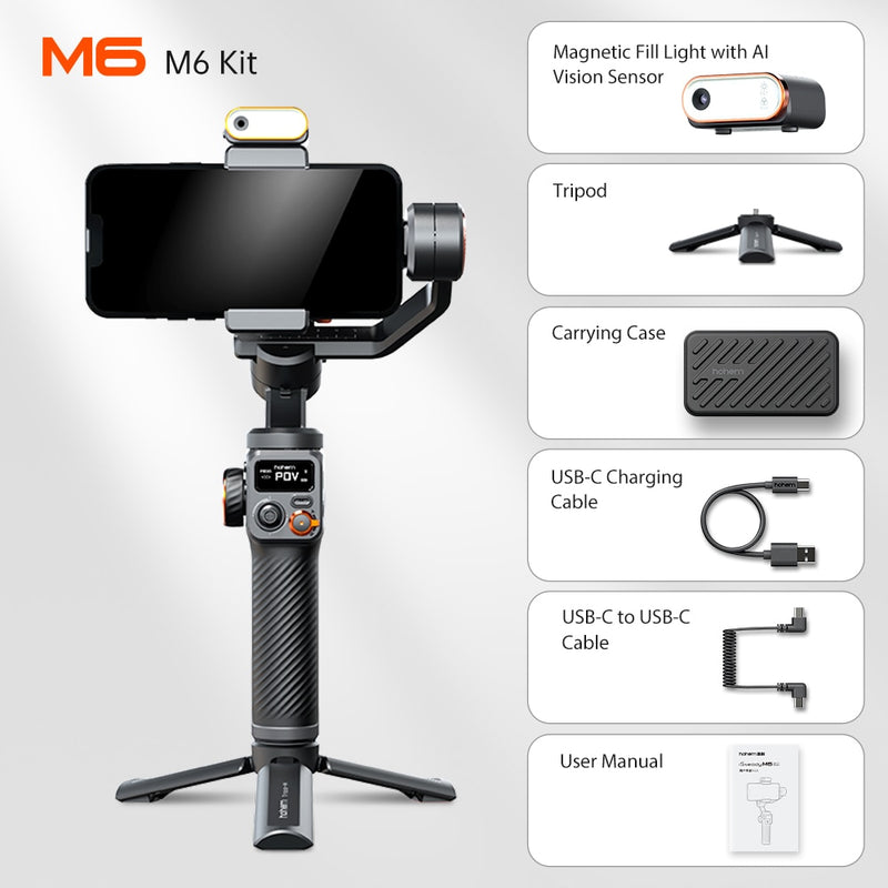 Magnetic AI M6 Gimbal Selfie Tripod