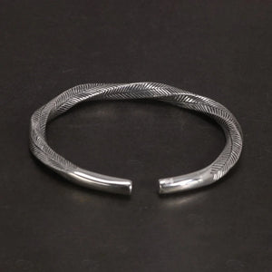 Viking Twist Cuff Bangle (925 Sterling Silver)