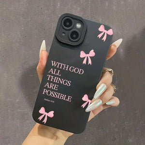 Pink Bow (God Love) iPhone Cases