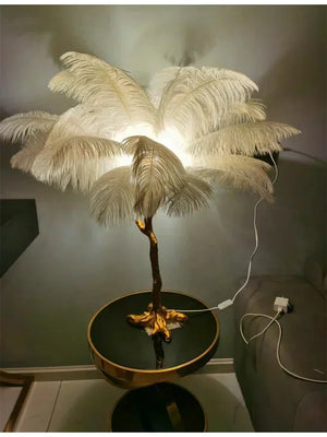 Ostrich Feather Floor Lamp