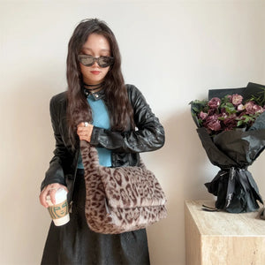 Leopard Fur Design Handbags