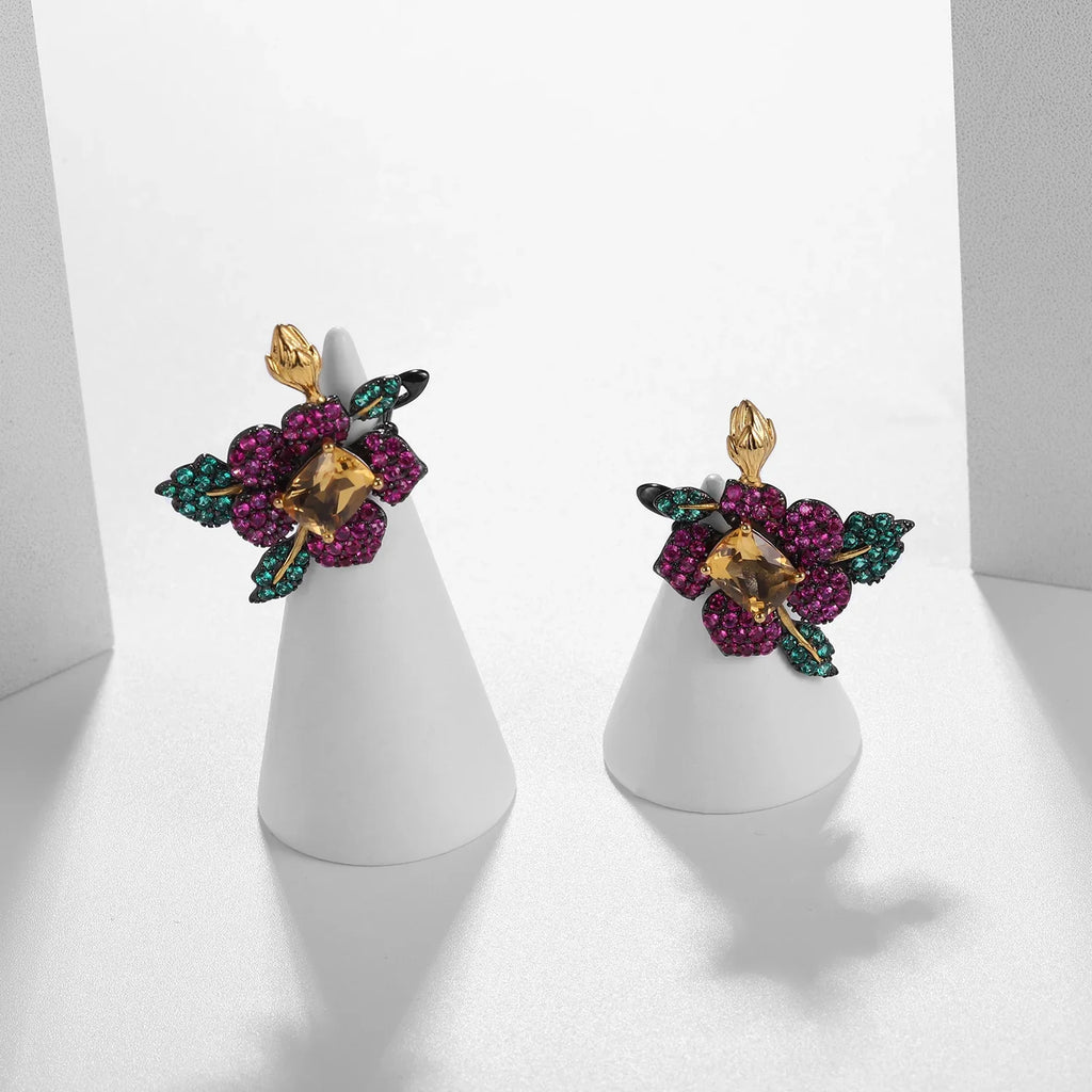 Natural Garnet (925 Sterling) Earrings (USA)