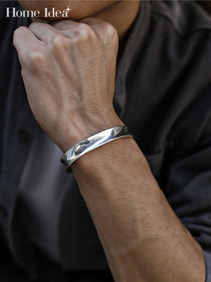 Men's (Certified 999 Silver) Concave Bracelet