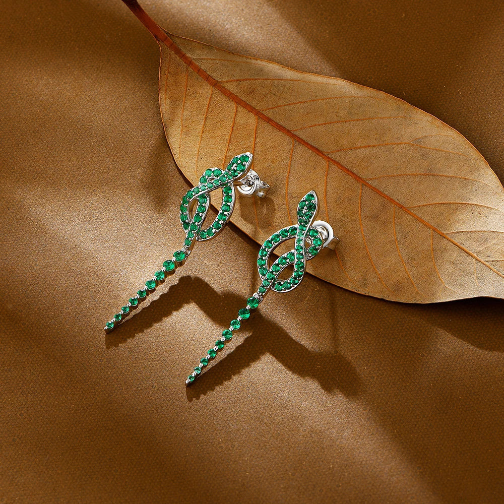 Snake Green (Sterling/Moissanite) Earrings