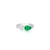 Emerald/White Diamond (925 Silver) Ring