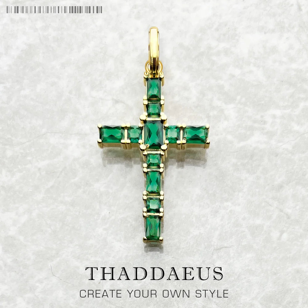 Green (925 Sterling) Cross Pendant