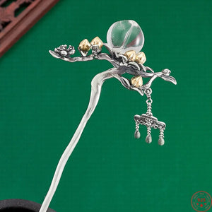 Peach Crystal (S925 Sterling) Hair Stick
