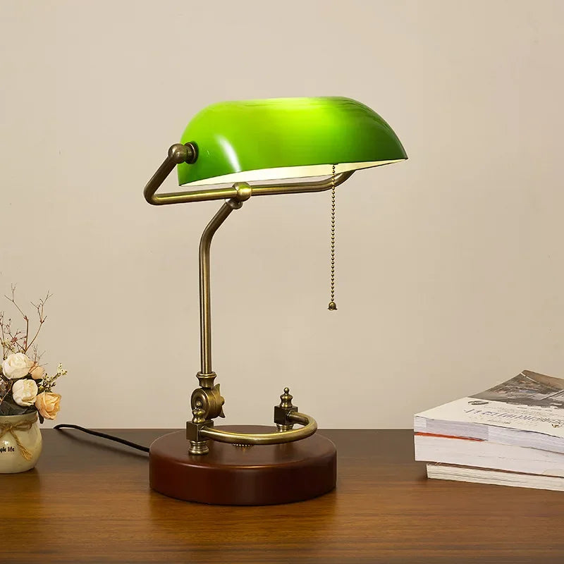 Vintage Table Lampshade (Wood/Copper Base)