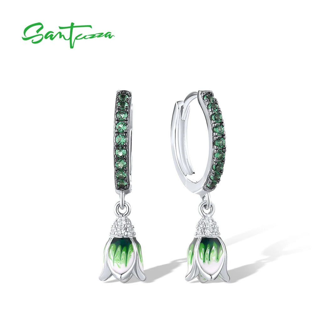 Tulip (925 Sterling Silver) Flower Earrings