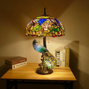 Tiffany European (Peacock) Table Lamp