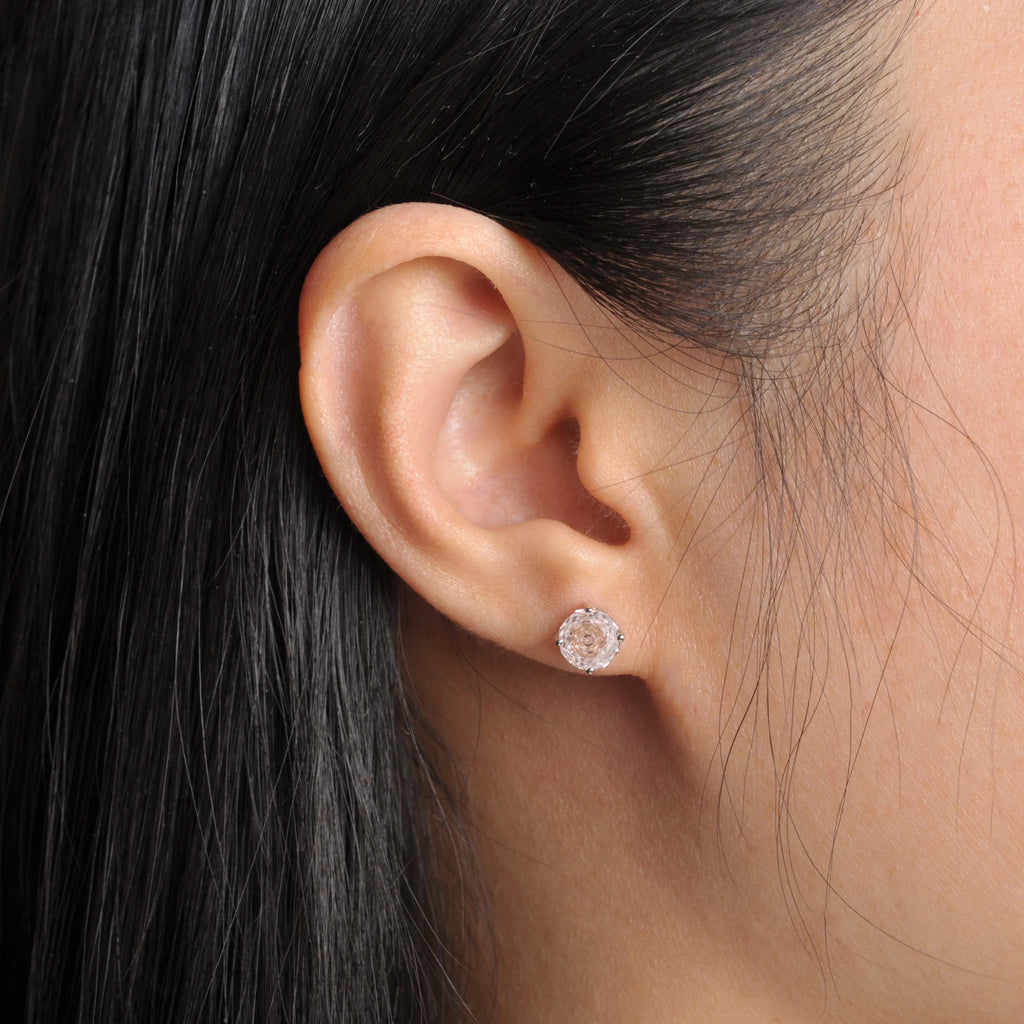 Rose Cut Pink Sterling Earrings (1.5ct)