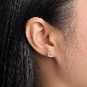 Rose Cut Pink Sterling Earrings (1.5ct)