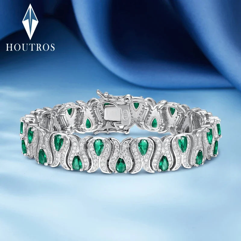 Emerald/Ruby Gem (Sterling) Bracelets