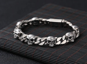 Retro Skull S925 Sterling Bracelet