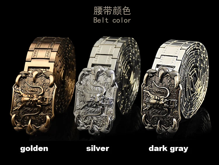 Retro-Dragon Steel Men's Belt