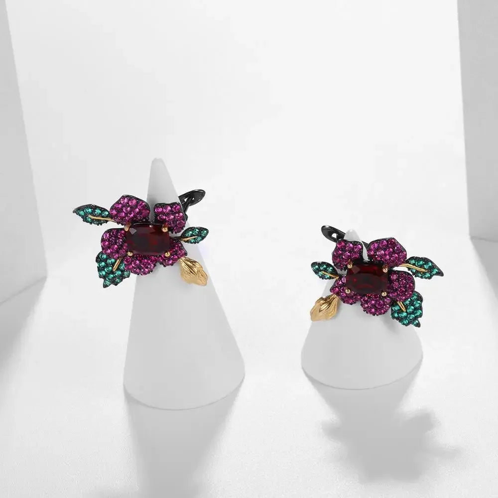 Natural Garnet (925 Sterling) Earrings (USA)