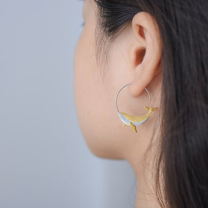 Whale 18k Gold/Sterling Earrings