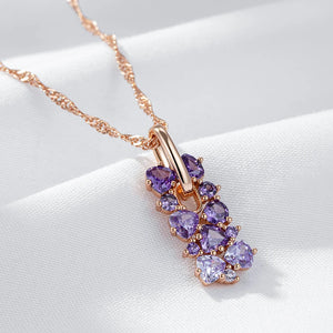 Purple Gem - Rose Gold Necklace