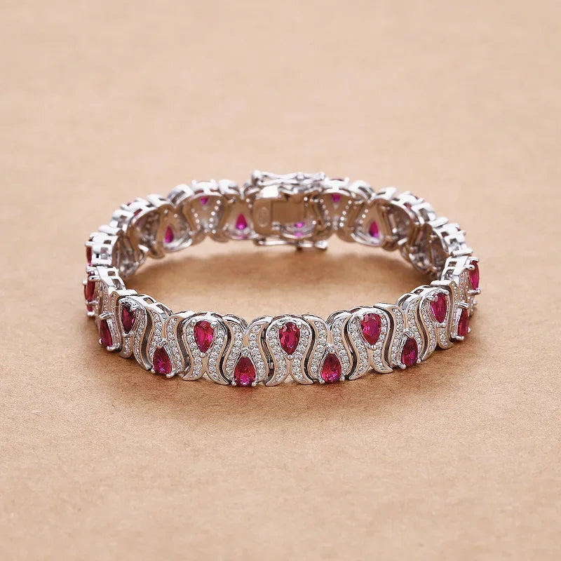 Emerald/Ruby Gem (Sterling) Bracelets